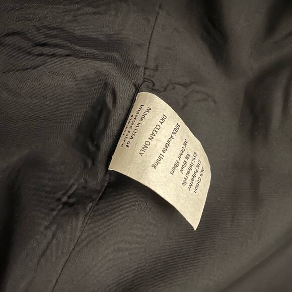 Sara Campbell Women’s Navy Tweed w fuax leather Ruffle Trim Blazer 10 - Picture 7 of 7